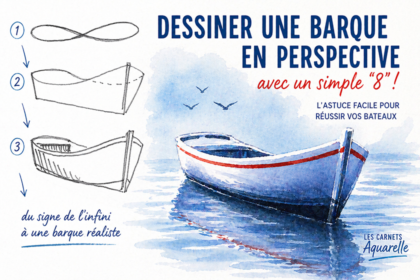 Lire la suite à propos de l’article Dessiner une barque en perspective avec un simple « 8 » !